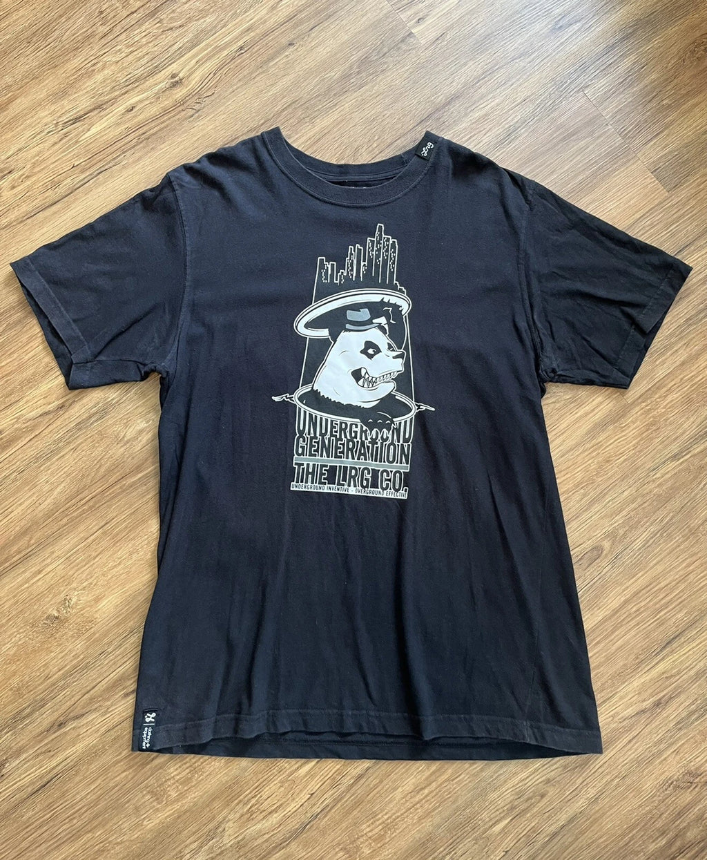 LRG BRAND Mens Black Premium Fit T Shirt Graphic Print Underground Generation XL