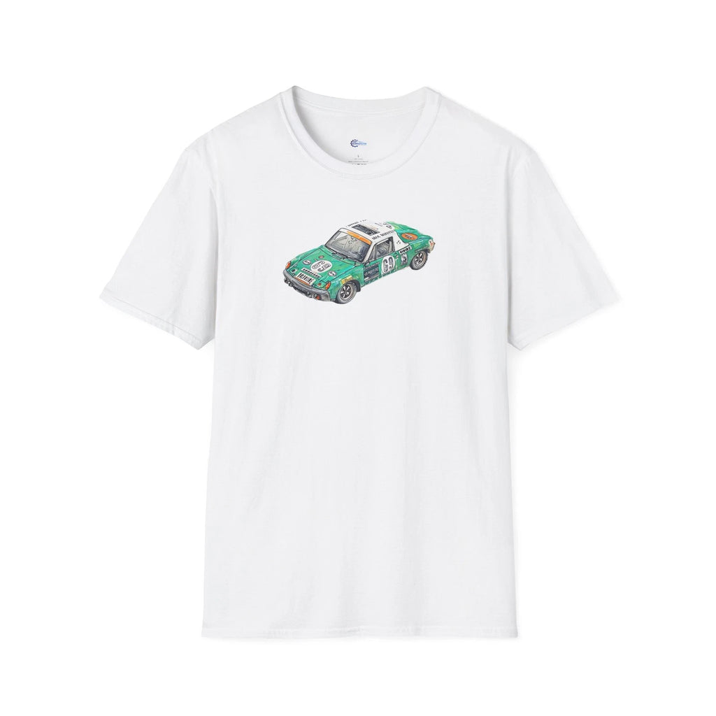 Vintage Porsche 914 Softstyle T-Shirt - 24 Hours of Le Mans Design, Sketch Art