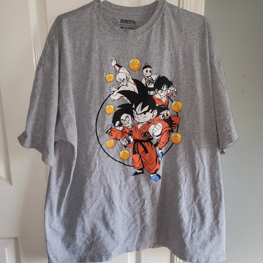 DragonBall Z T-Shirt Gray Mens Short Sleeve Graphic Casual Top Size 2XL