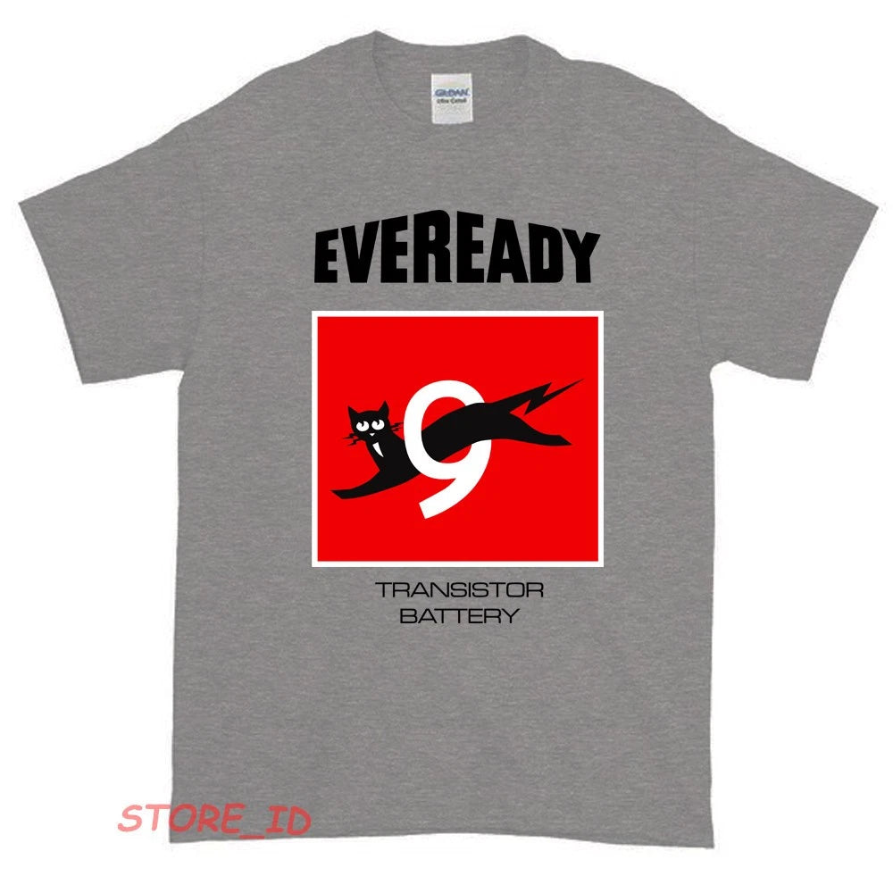 Eveready Retro Battery Black Cat Nine Lives Logo Unisex T Shirt USA size S - XXL