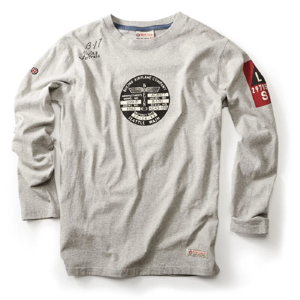 Red Canoe B-17 Long Sleeve T-Shirt -  Gray