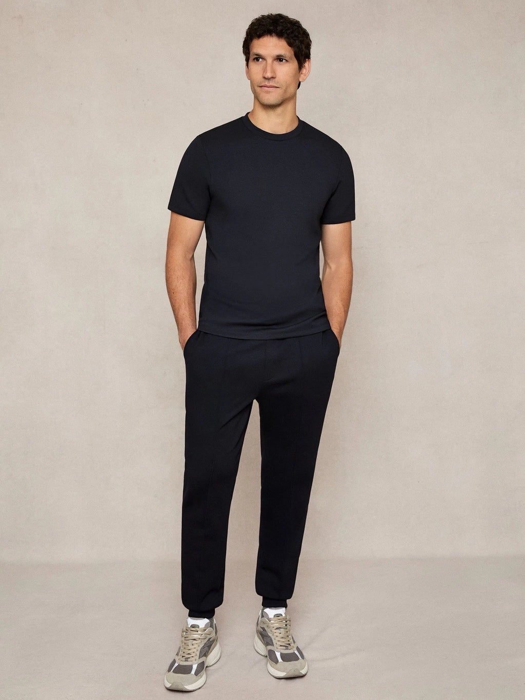 REISS Mens Blue Premium Interlock Modern Fit Crew Neck  Bradley T-Shirt Tee Sz L