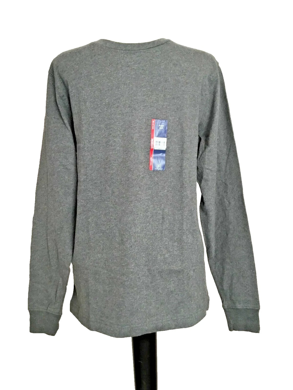 GEORGE SUPER SOFT GRAY LONG SLEEVE CREW NECK TEE SHIRT Sz S