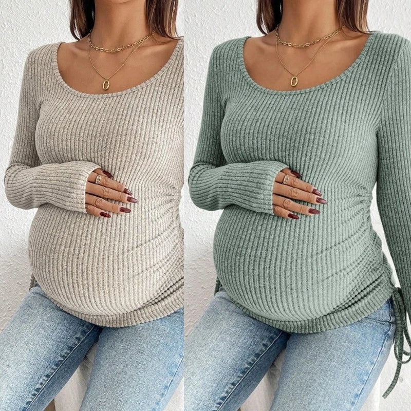 Fashionable Maternity Shirt Soft Textured Fabric Relaxed Sun Protection