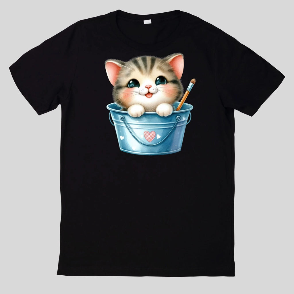 Cute Animal In A Bucket Cotton T-Shirt Fun Fun Sayings Funny Cartoon