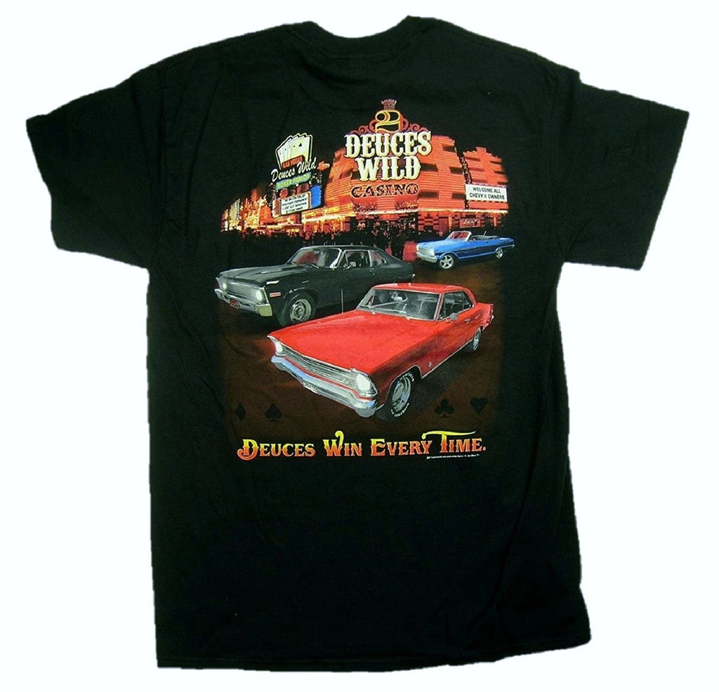 Chevrolet Deuces Wild Casino Chevy Novas Automobile Car Tee GM Chevrolet