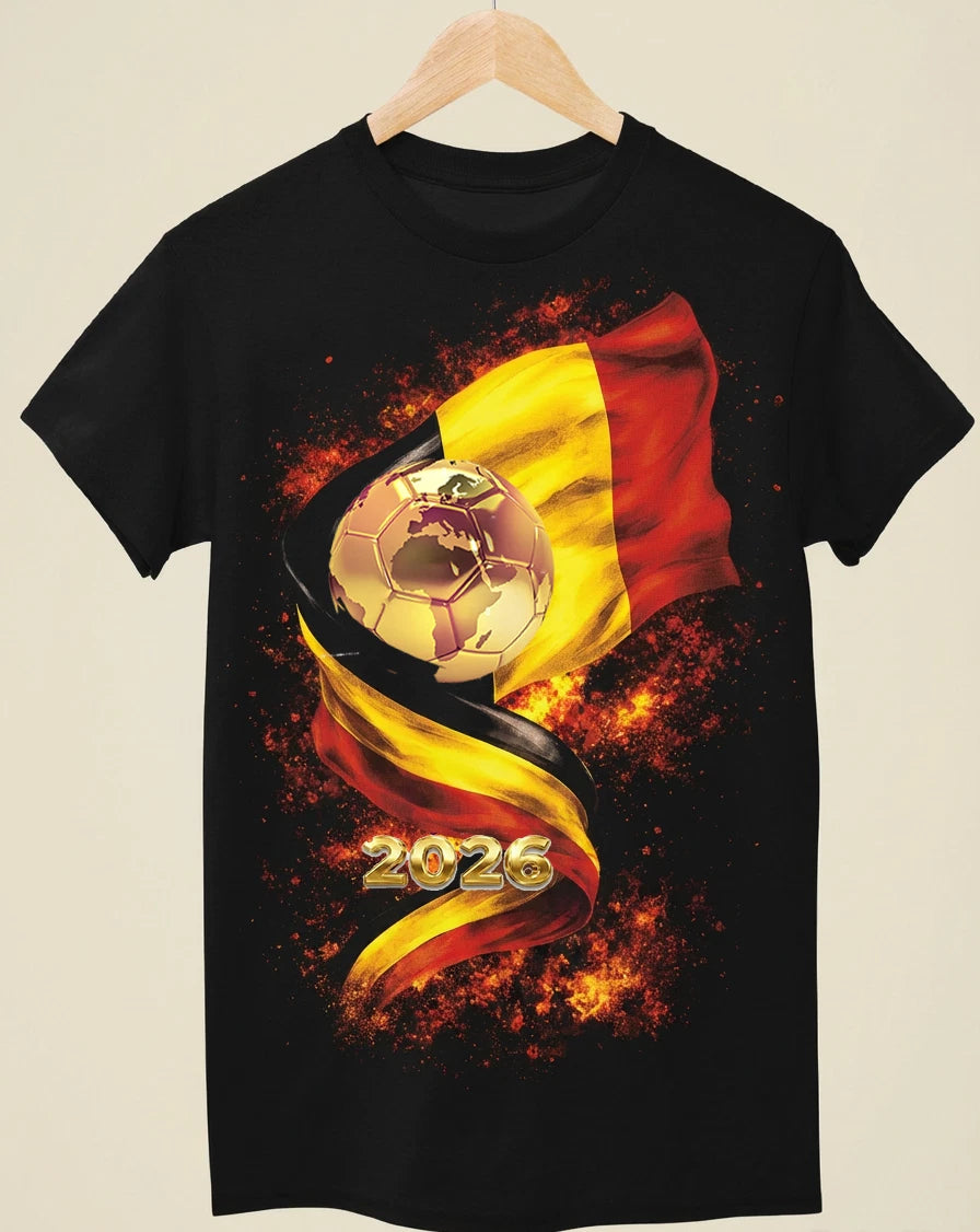 WC 2026 INSPIRED Cool Unisex Black T-Shirt - Belgium