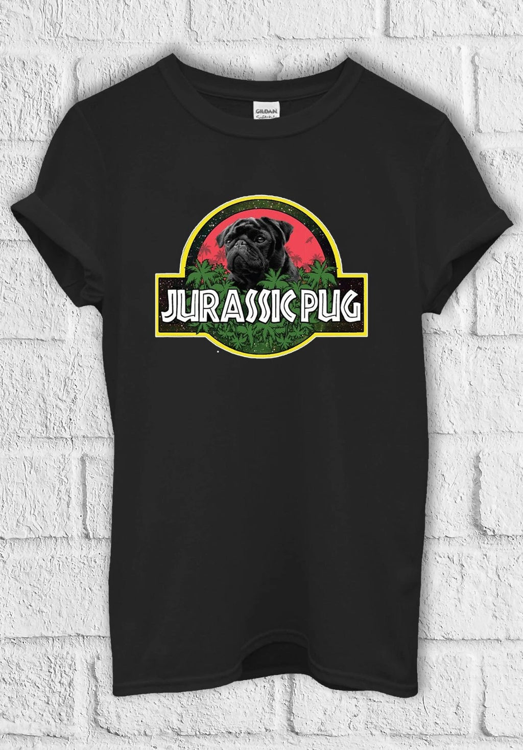 Jurassic Pug Funny Cool Retro T shirt Men Women Hoodie Sweatshirt Unisex 3404