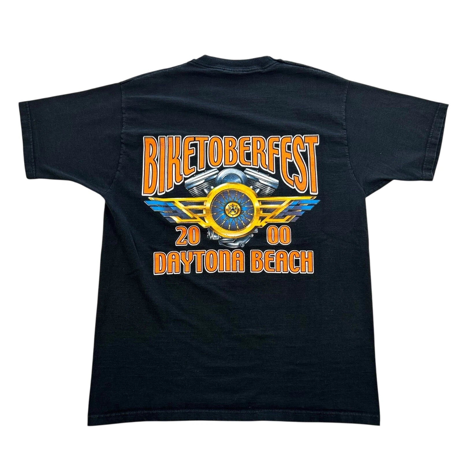 Vintage y2k 2000 Daytona Beach Biketoberfest Graphic Shirt Size Large Motorcycle