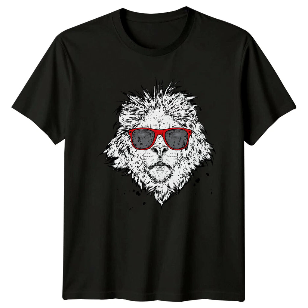 Lion With Sunglasses Animals Mens T-Shirt Womens Graphic Tee Unisex Top