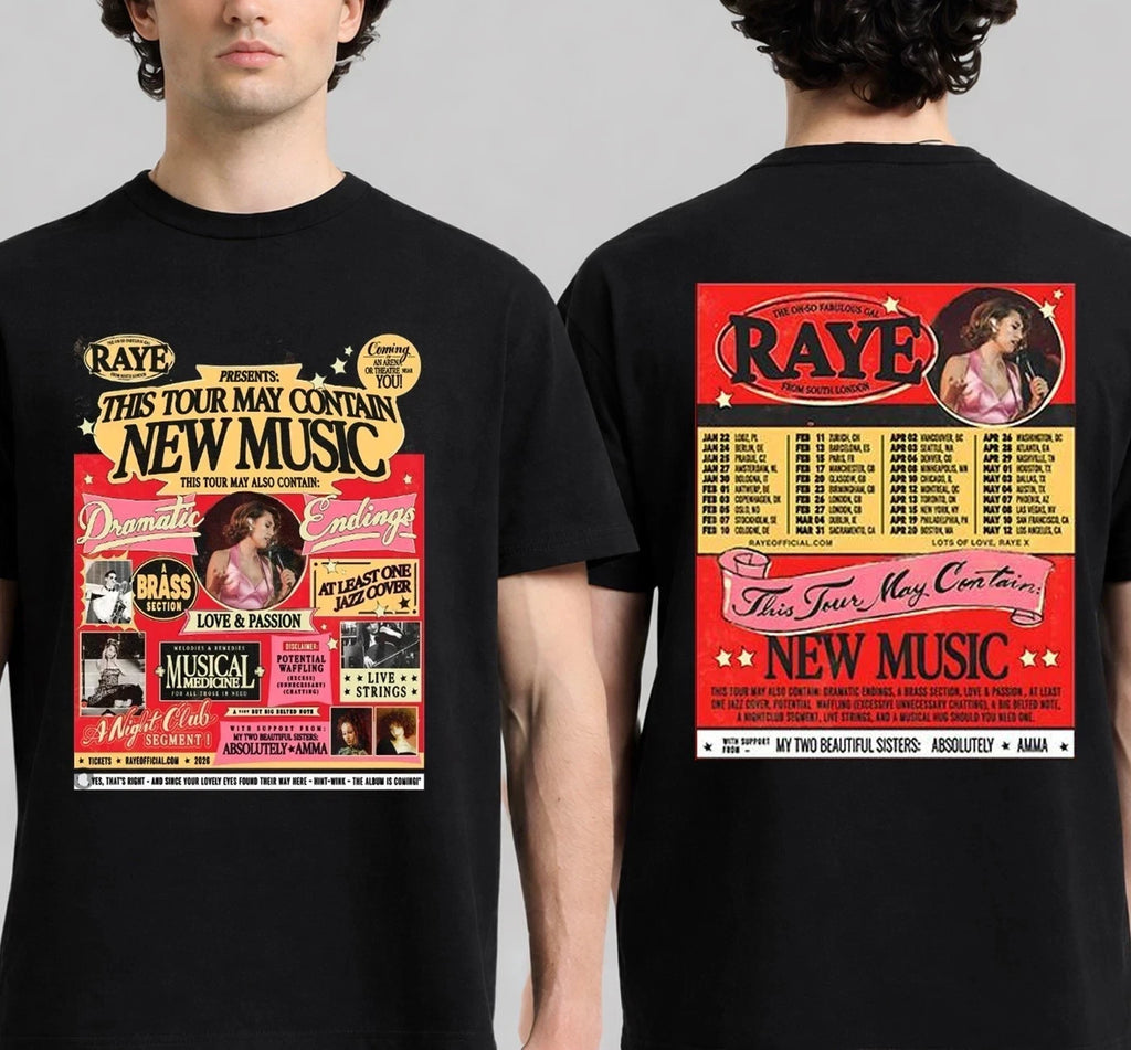 RAYE This Tour May Contain New Music Tour 2-sides T-shirt