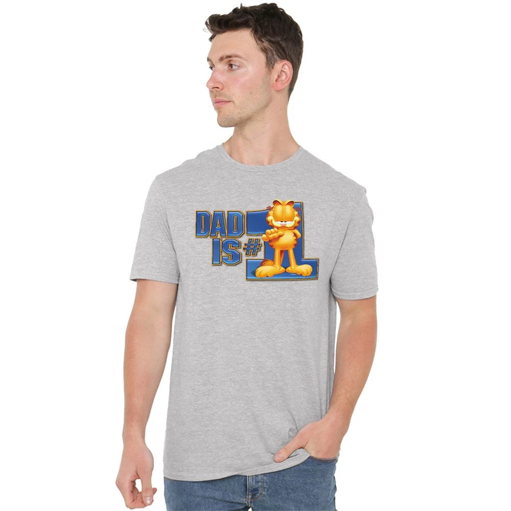 Garfield Dad Is Number One T-Shirt S-5XL, Athletic Heather