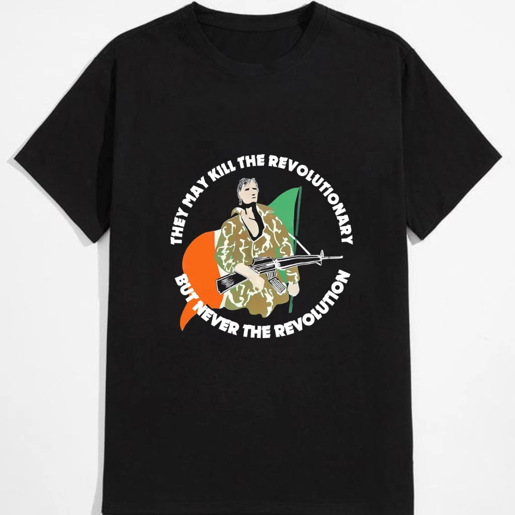 Vintage 80s Irish Republican Army Graphic T-Shirt Retro Military History Style T