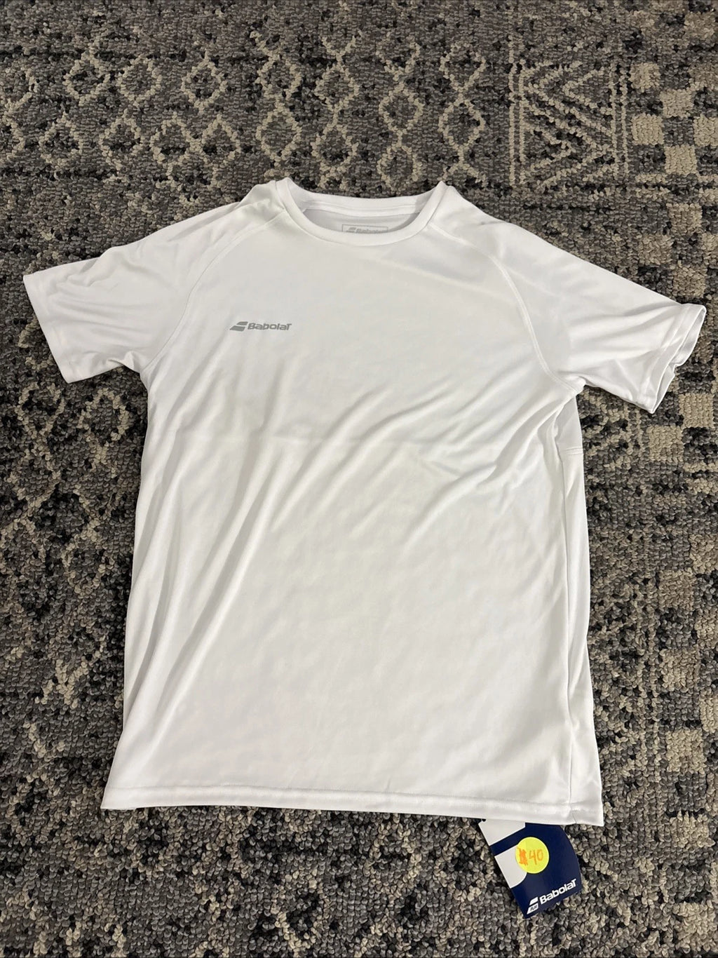 Babolat Men’s Medium Play Crew Neck Tee Shirt White BRAND NEW