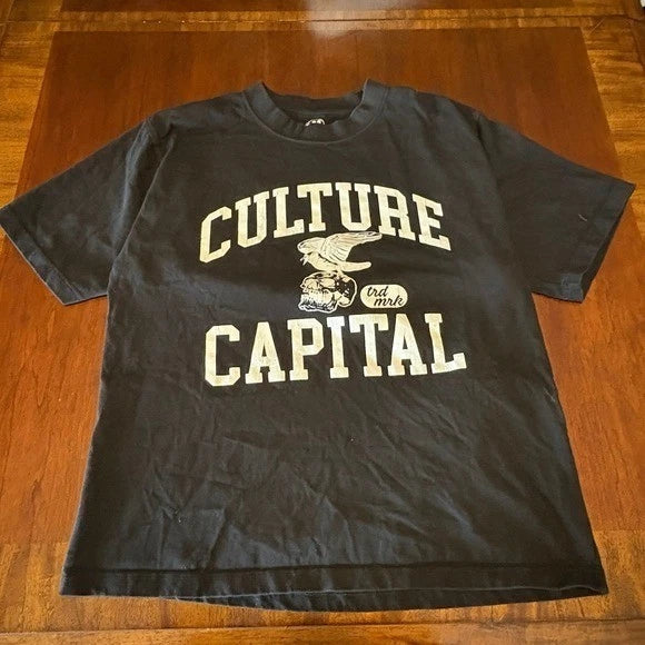 Culture Capital Graphic T Shirt Skull Eagle Logo Streetwear Black Size M