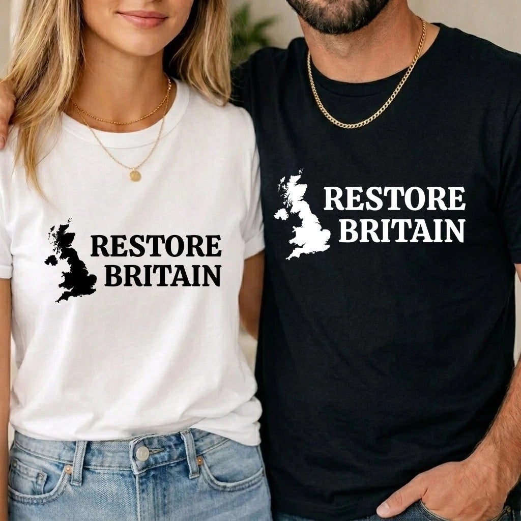 Restore Britain T Shirt Rupert Lowe Politics Patriot British Reform UK Unisex