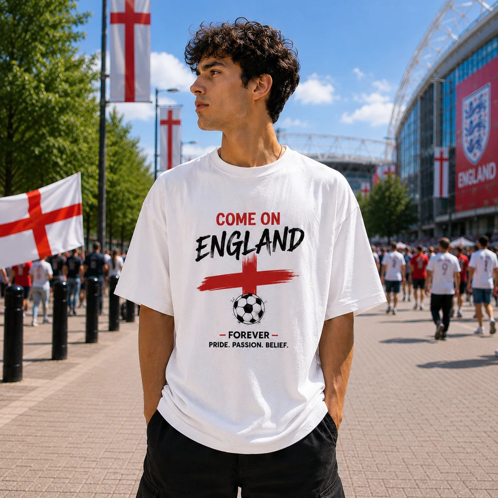 England Football Supporter T Shirt Come On England Gift Tee