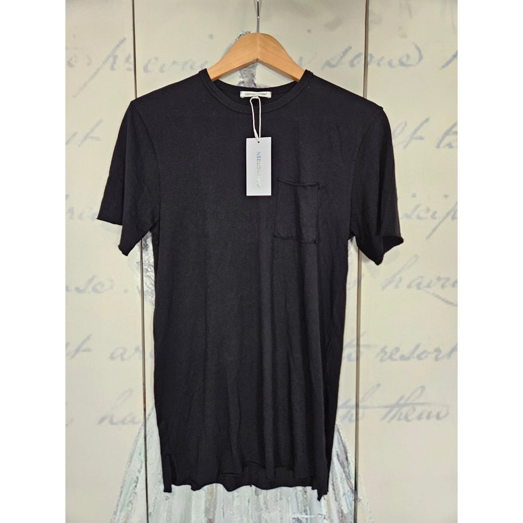 Cotton Citizen Black Supima Cotton Raw Edge Pocket T-Shirt Size S Made in USA
