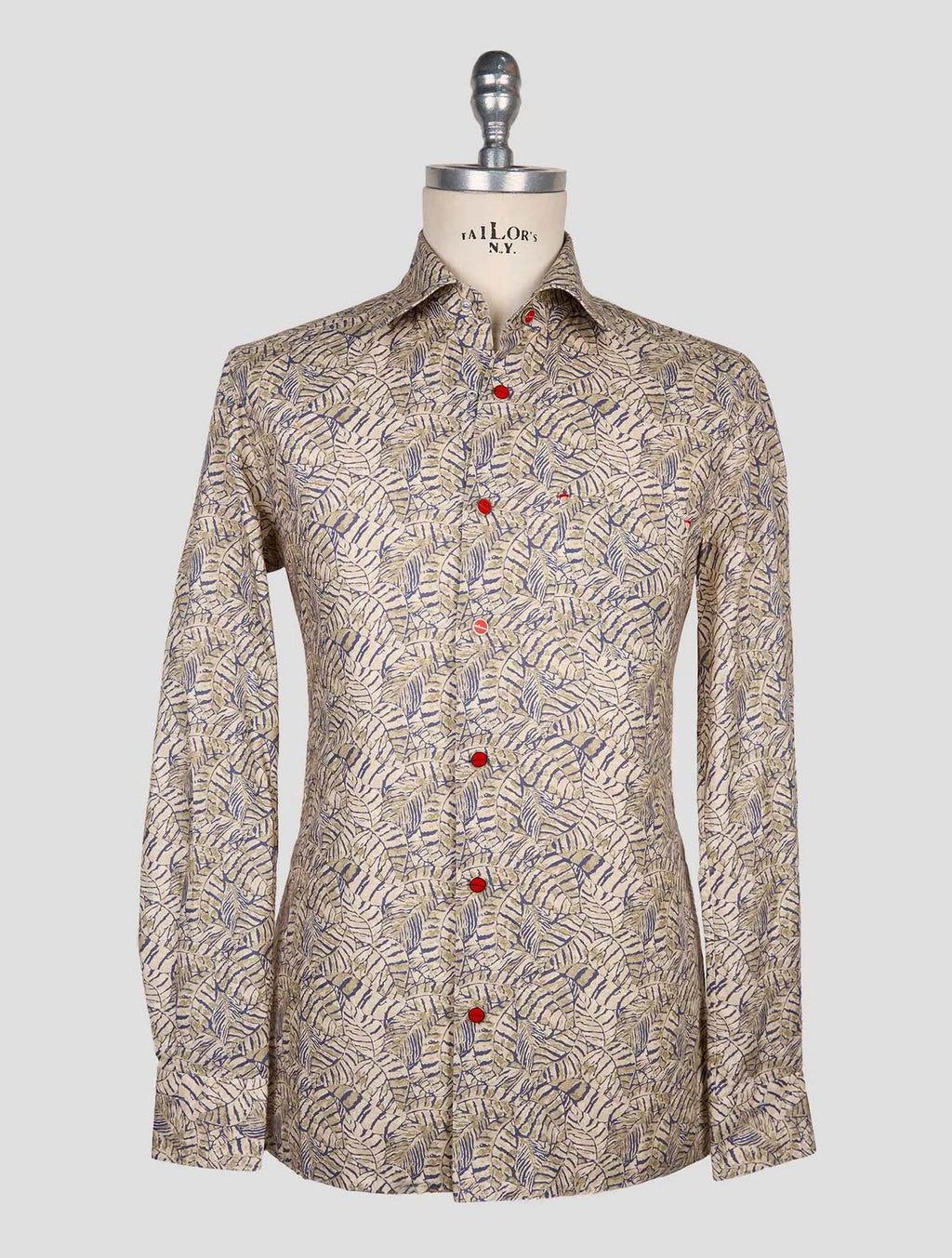 NEW KITON MULTICOLOR COTTON SHIRT US 16 - EU 41 SKE16