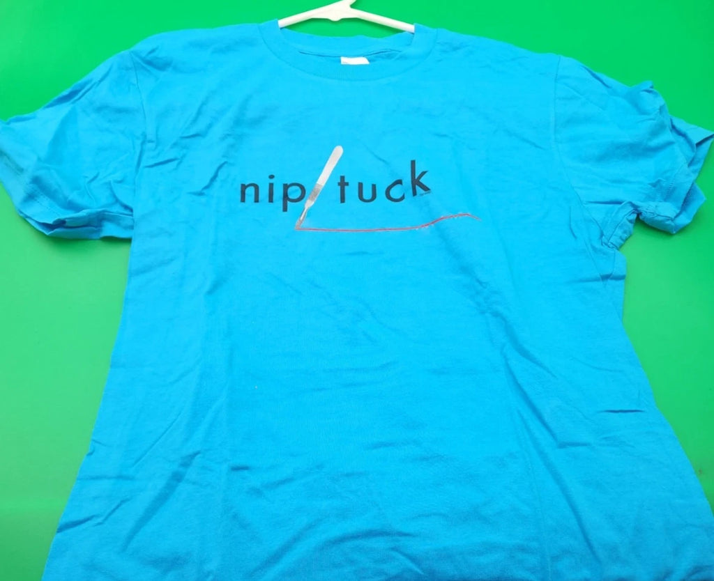 Nip/Tuck 2000s Tv Show Promotional Tee Shirt - Aqua Blue - Size XL