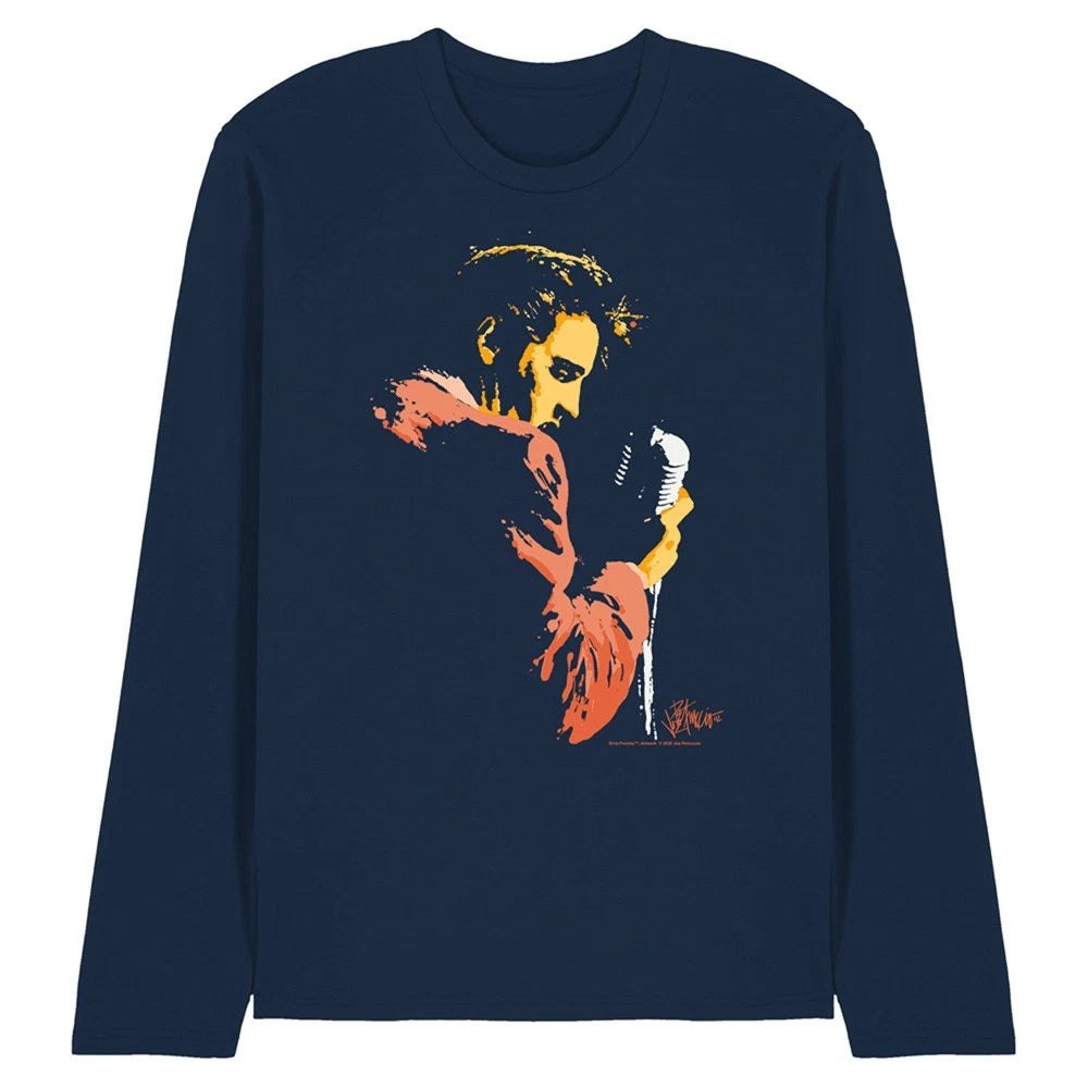 Elvis Presley Early Elvis Unisex Long Sleeve T-Shirt S-2XL, Navy