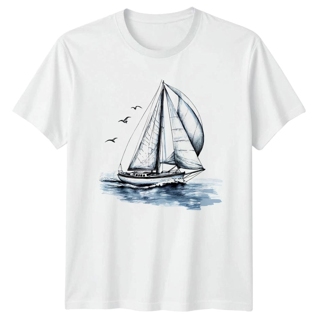 Sailing Boat T-Shirt Ocean Nautical Nature Gift For Him And Her