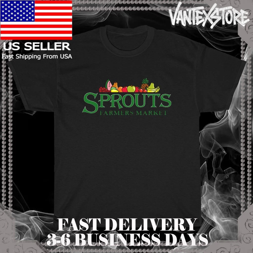 NEW SHIRT SPROUTS FARMERS MARKET LOGO MEN'S T-SHIRT FUNNY AMERICAN SIZE S-5XL
