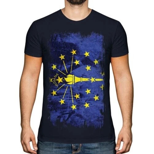 Indiana Zustand Grunge Flagge Herren T-Shirt Indianian Hemd Jersey Geschenk