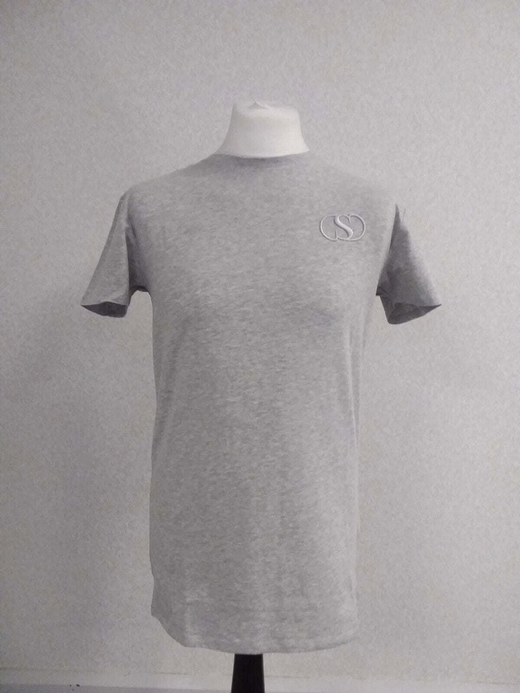 SikSilk Mens Grey Elegance Square Hem Gym Tee - Medium