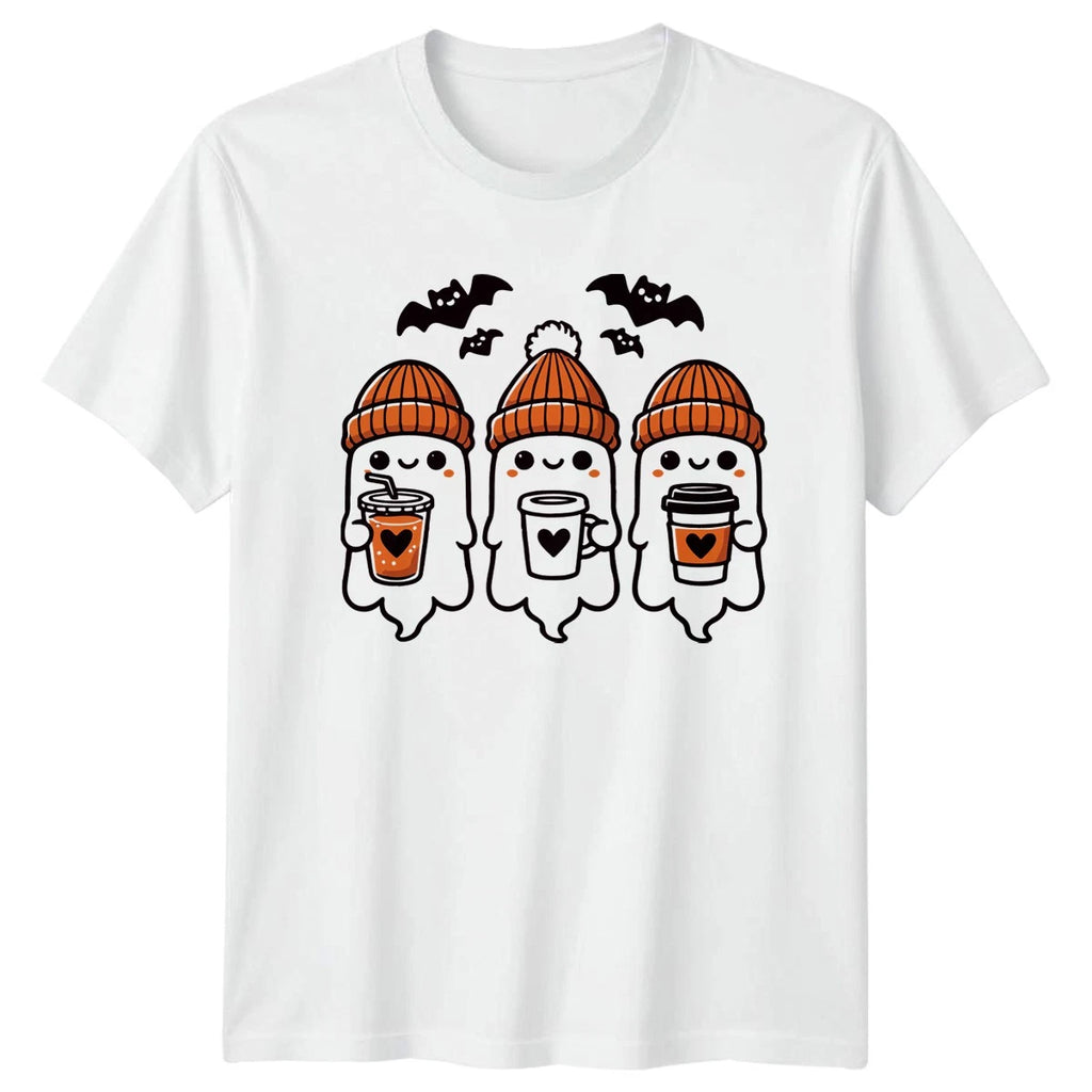 Cute Ghost T-Shirt Halloween Fall Coffee Lovers Gift For Him And Her