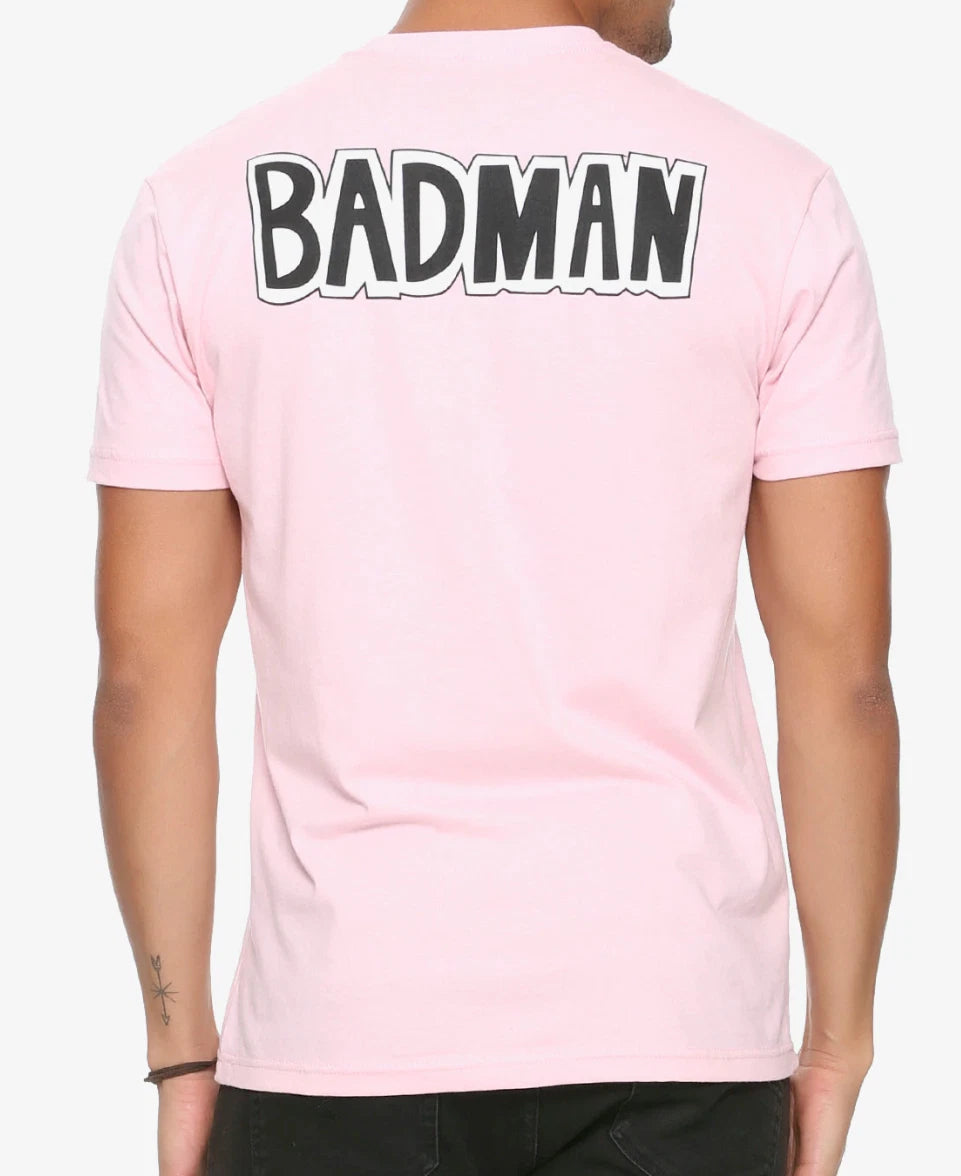 Dragon Ball Z VEGETA BADMAN T-Shirt Pink NEW Authentic FRONT & BACK DESIGN
