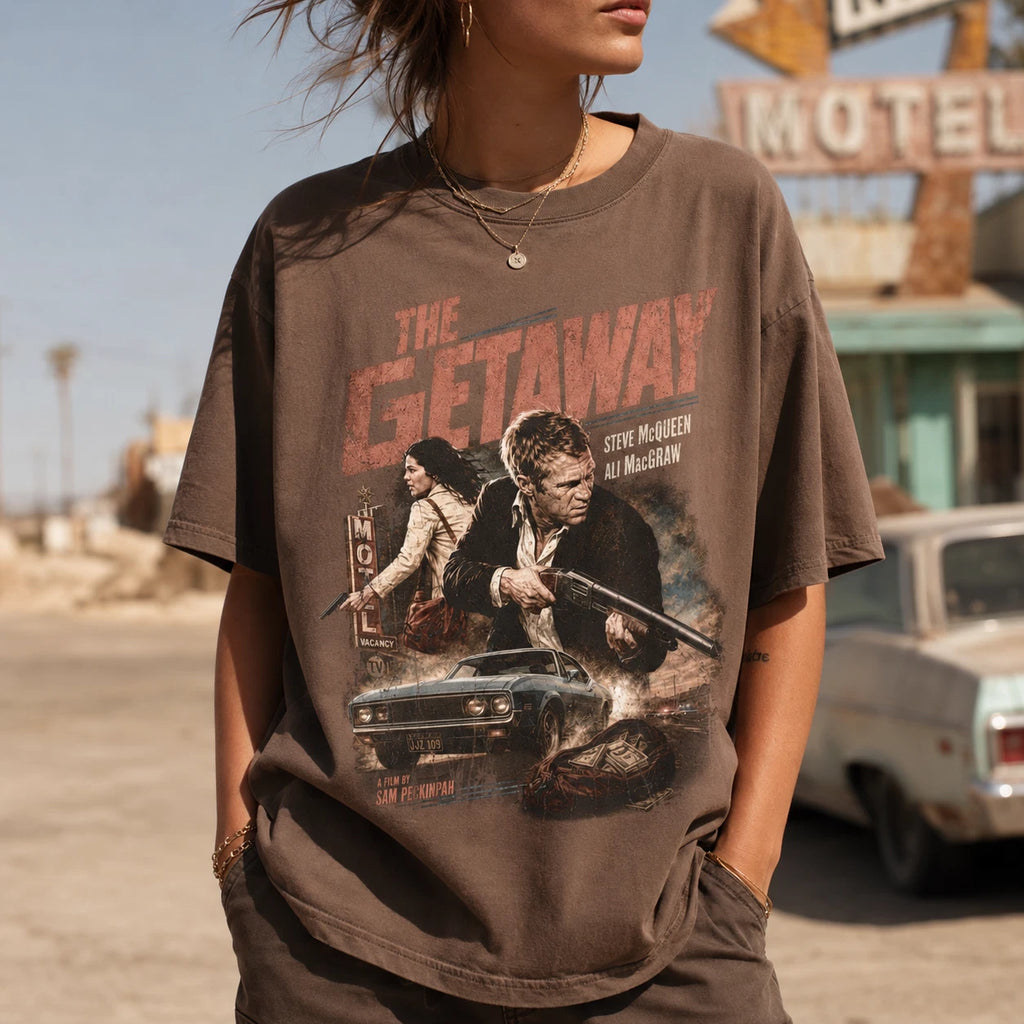 The Getaway Shirt Steve McQueen Sam Peckinpah 70s Crime Movie Tee