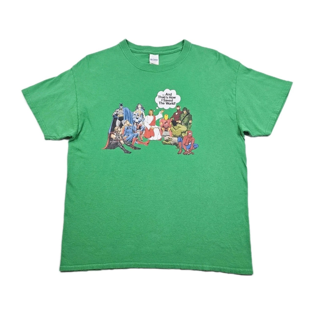 Jesus And Superheroes And Thats How I Saved The World Christian Funny T Shirt