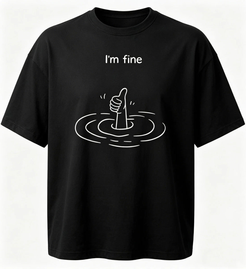 Minimalist Graphic Tee | Dark | I’m Fine Funny T-Shirt | Sarcastic Humor Shirt