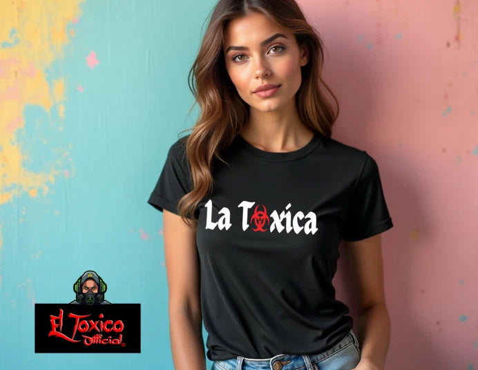 LA TOXICA Women's Black T-Shirt – Trendy Soft Cotton Tee  Funny Graphic Shirt
