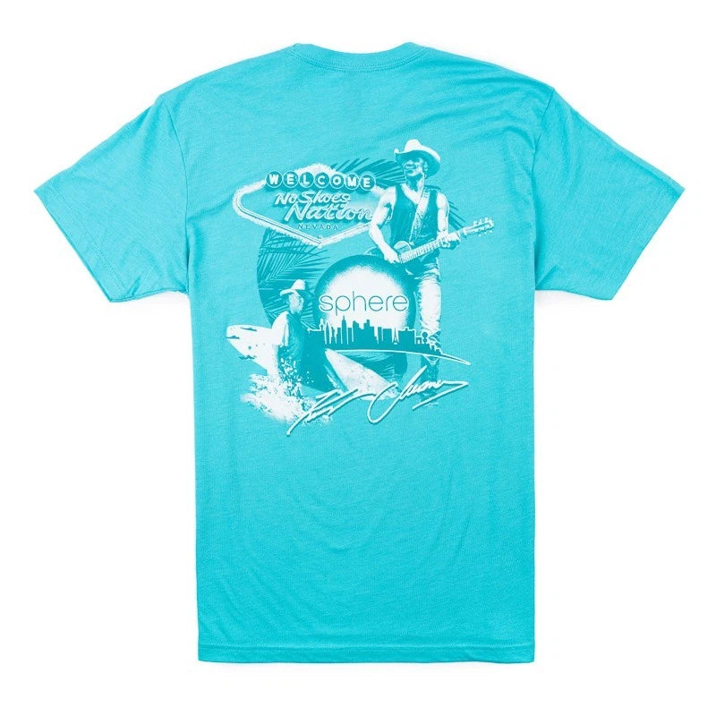 Kenny Chesney Concert T-Shirt Size L 2025 Las Vegas Sphere Design - Tahiti Blue