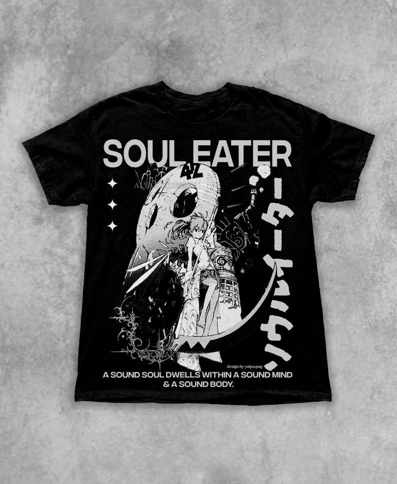 Soul Eater Inspired Anime Tee, Vintage Unisex Heavy Cotton Tee, Gift for Fans