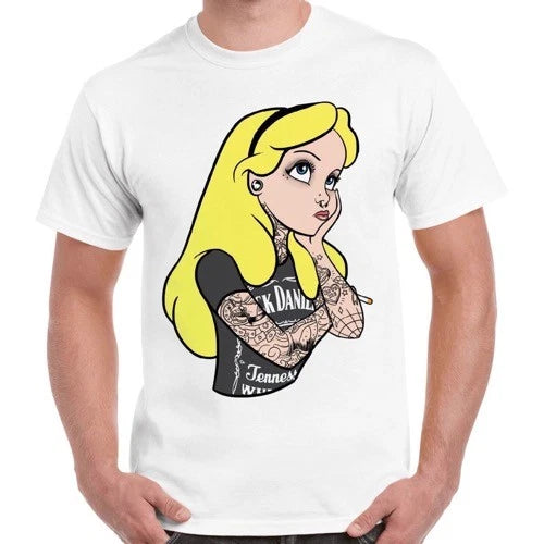 Alice Wonderland Full Sleeve Tattoo Punk Cool Gift Hipster Retro T Shirt 2488