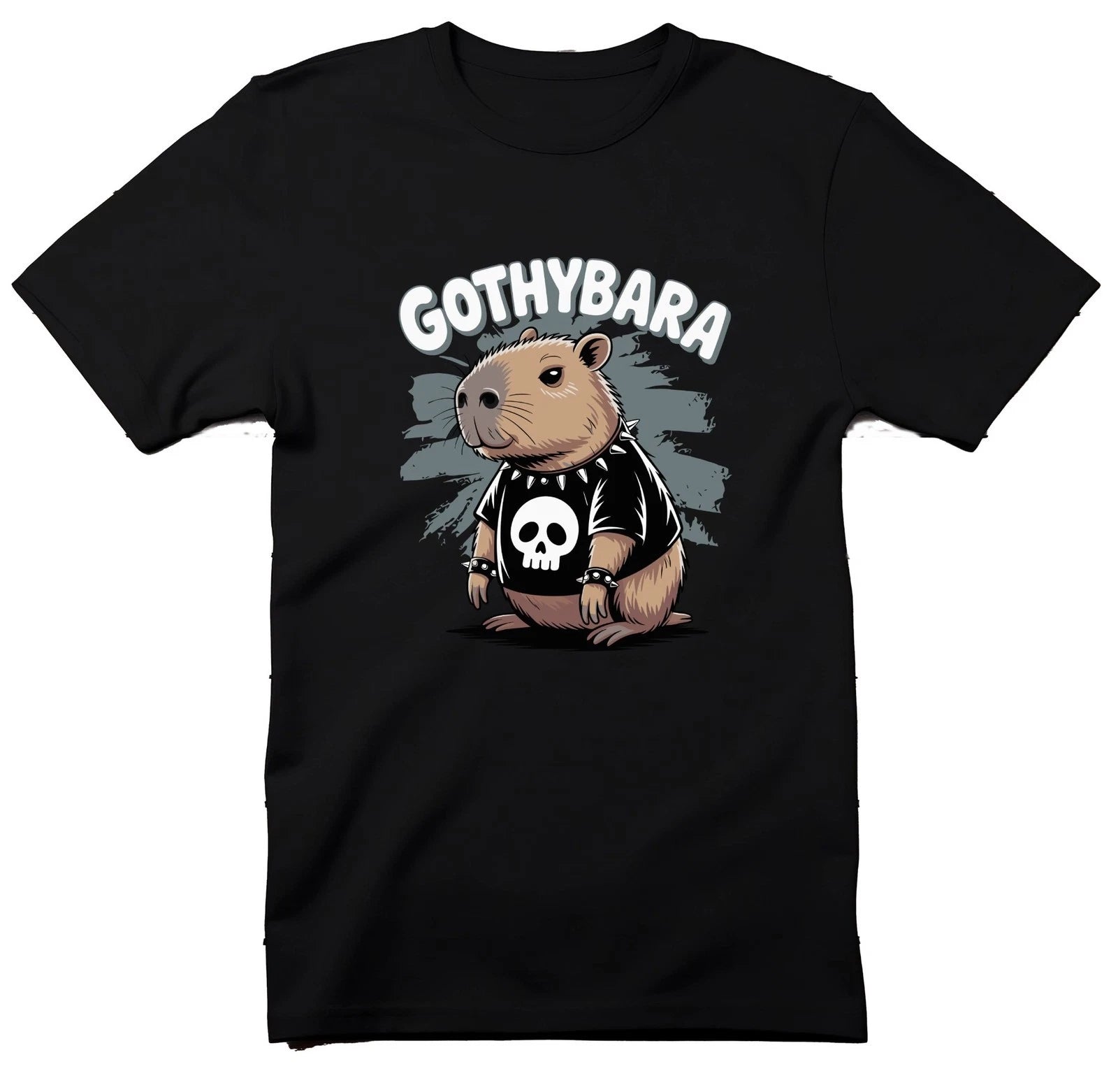 Gothybara T Shirt, Capybara Tee, Goth Rodent Shirt, Funny Animal Tee, Cute Goth