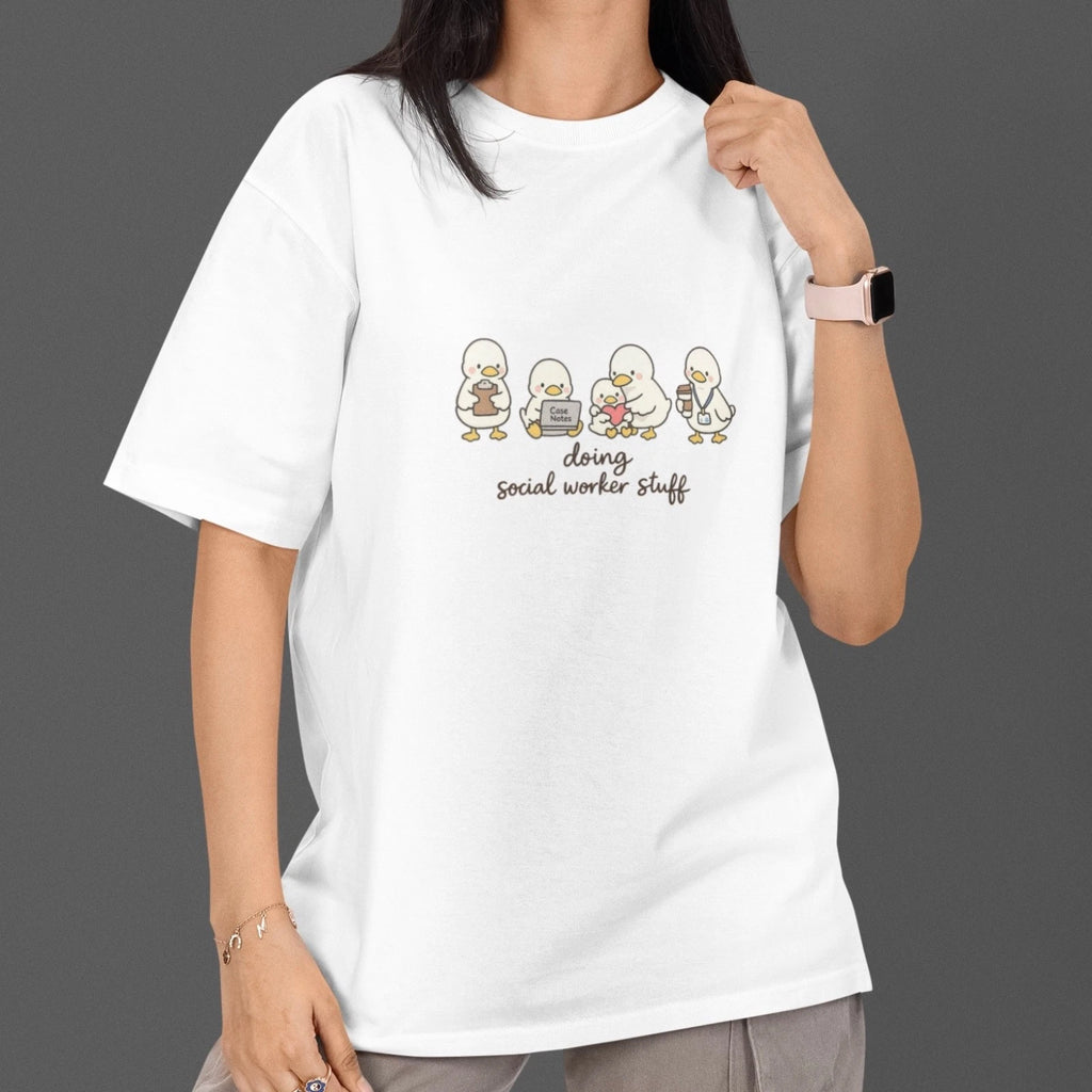Cute Social Worker Shirt Doing Social Worker Stuff Gift White Tee Cotton