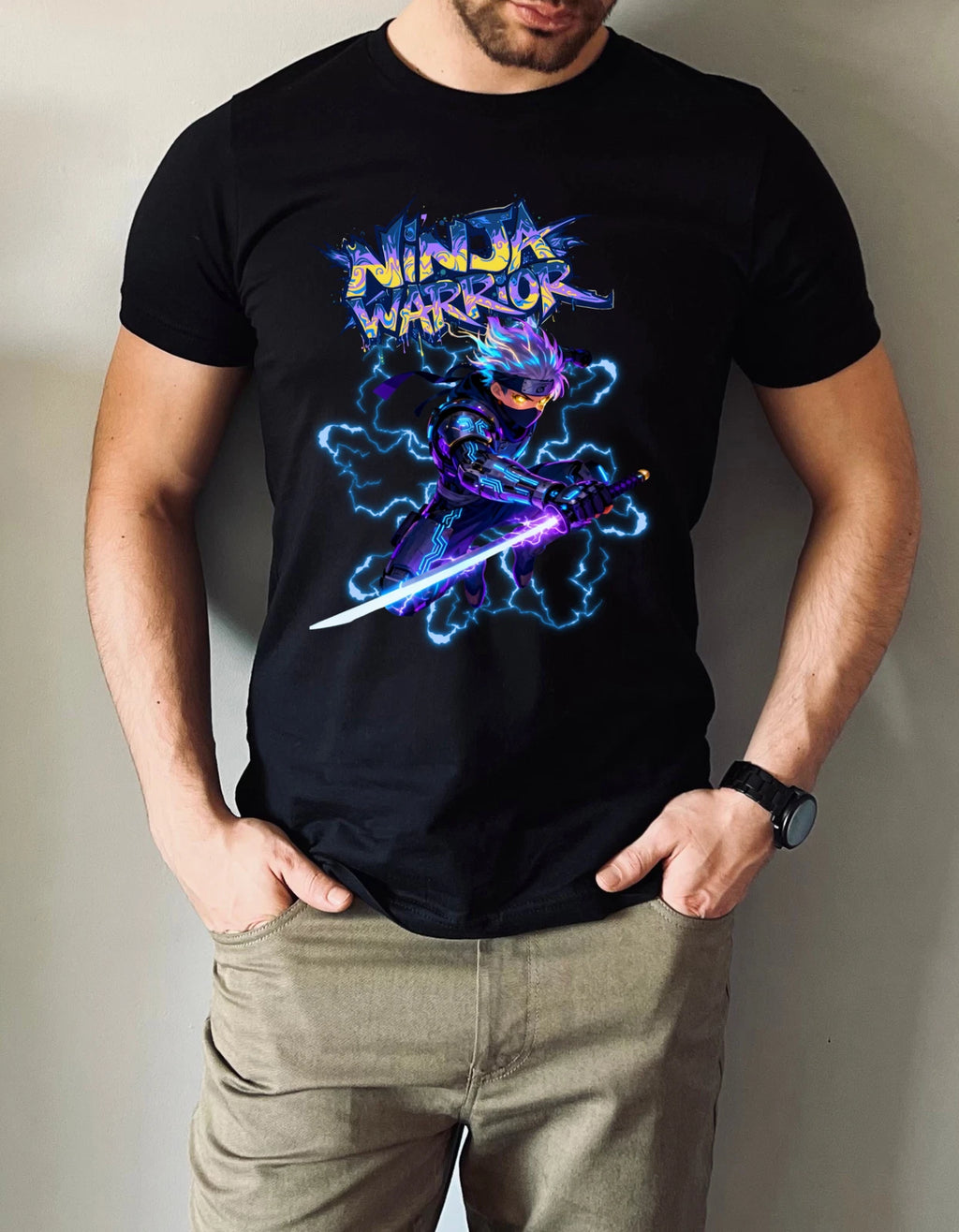 Ninja Warrior Streetwear T-Shirt Urban Anime Graffiti Graphics Streetwear Design