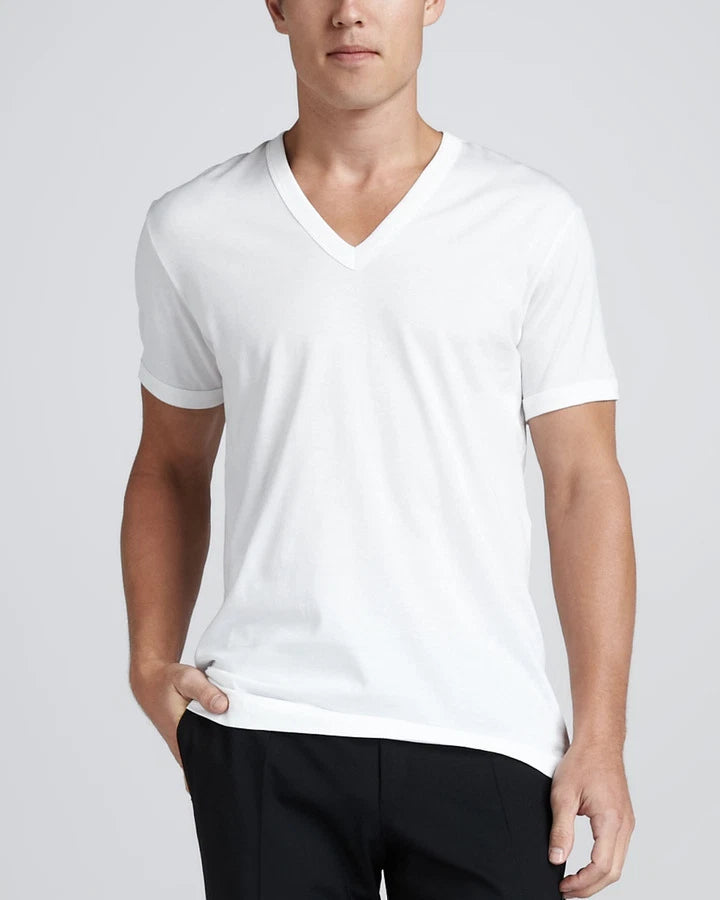 NEW MEN'S HEAVY WEIGHT CLASSIC SPORT GYM UNDERSHIRT COTTON V NECK T SHIRT WHITE