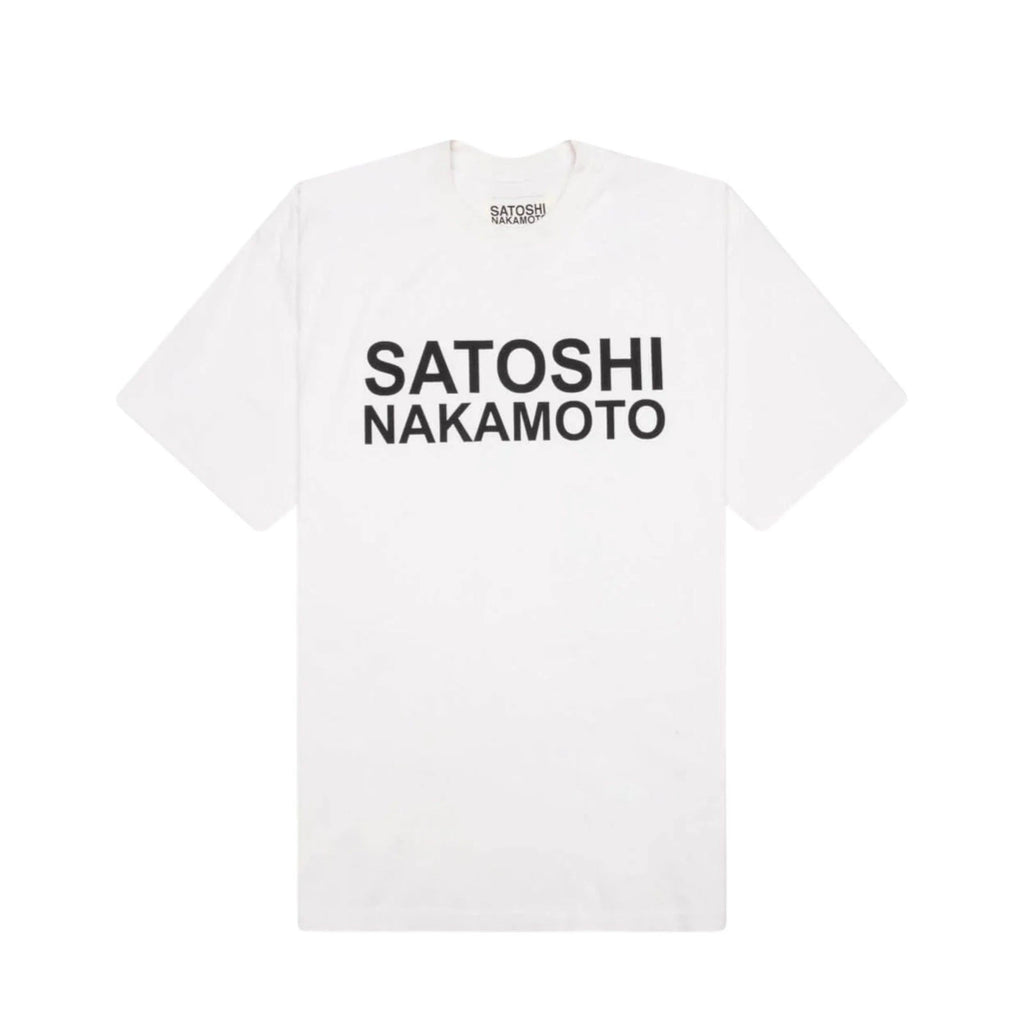 Size M Satoshi Nakamoto Basic Logo Tee "White"