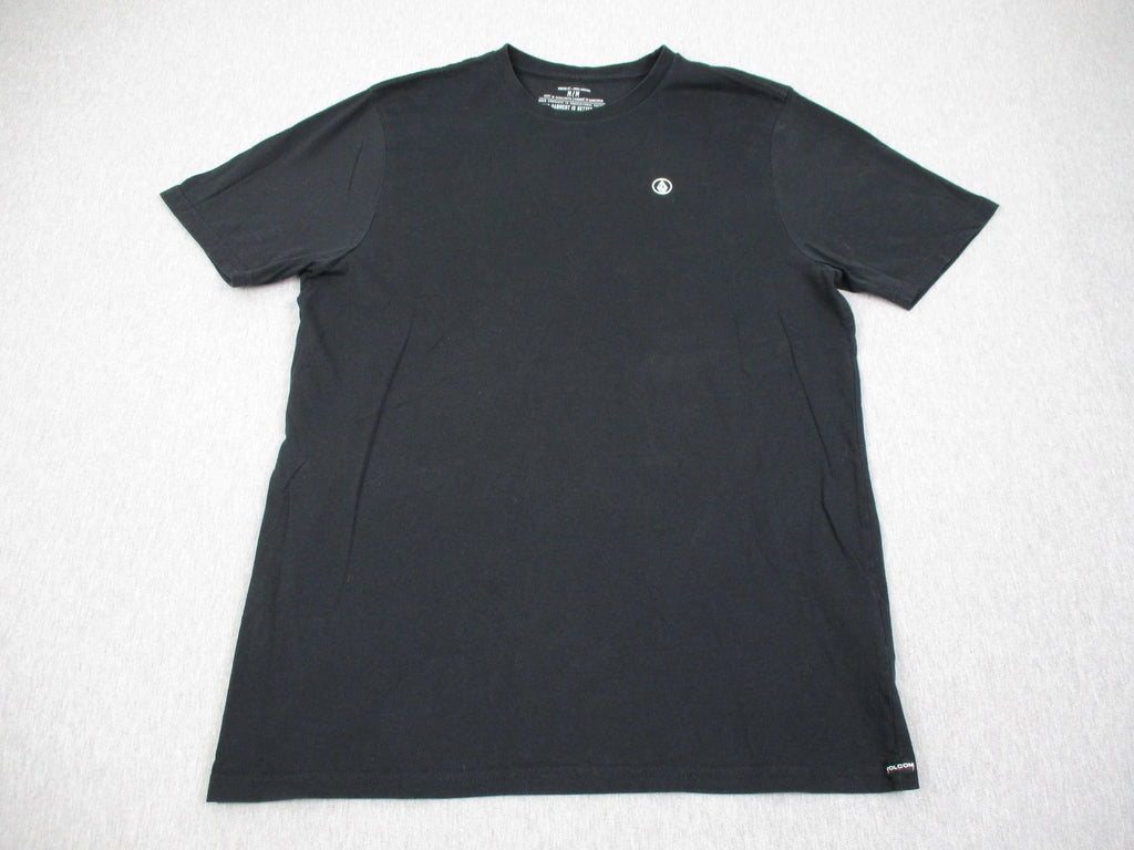 Volcom Shirt Mens Medium Black Modern Fit Organic Cotton Logo Tee Tagless