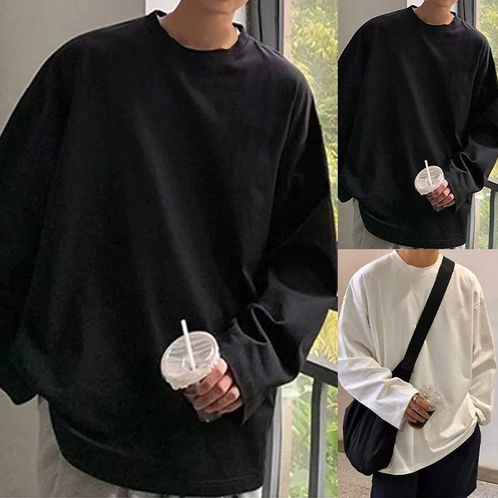 For Daily Wear Men's Pullover T-Shirt Sweatshirt 70% Polyester + 30% Elastane