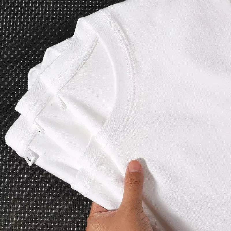 Men's T-shirt Solid Color Shirt Universal Casual Breathable 100% Cotton UK