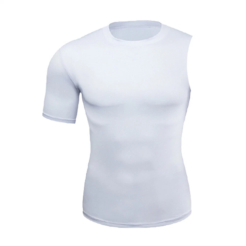 Men Compression Shirts 1/2 Single Arm Short Sleeve Athletic Shirt for Basketball