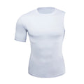 Men Compression Shirts 1/2 Single Arm Short Sleeve Athletic Shirt for Basketball
