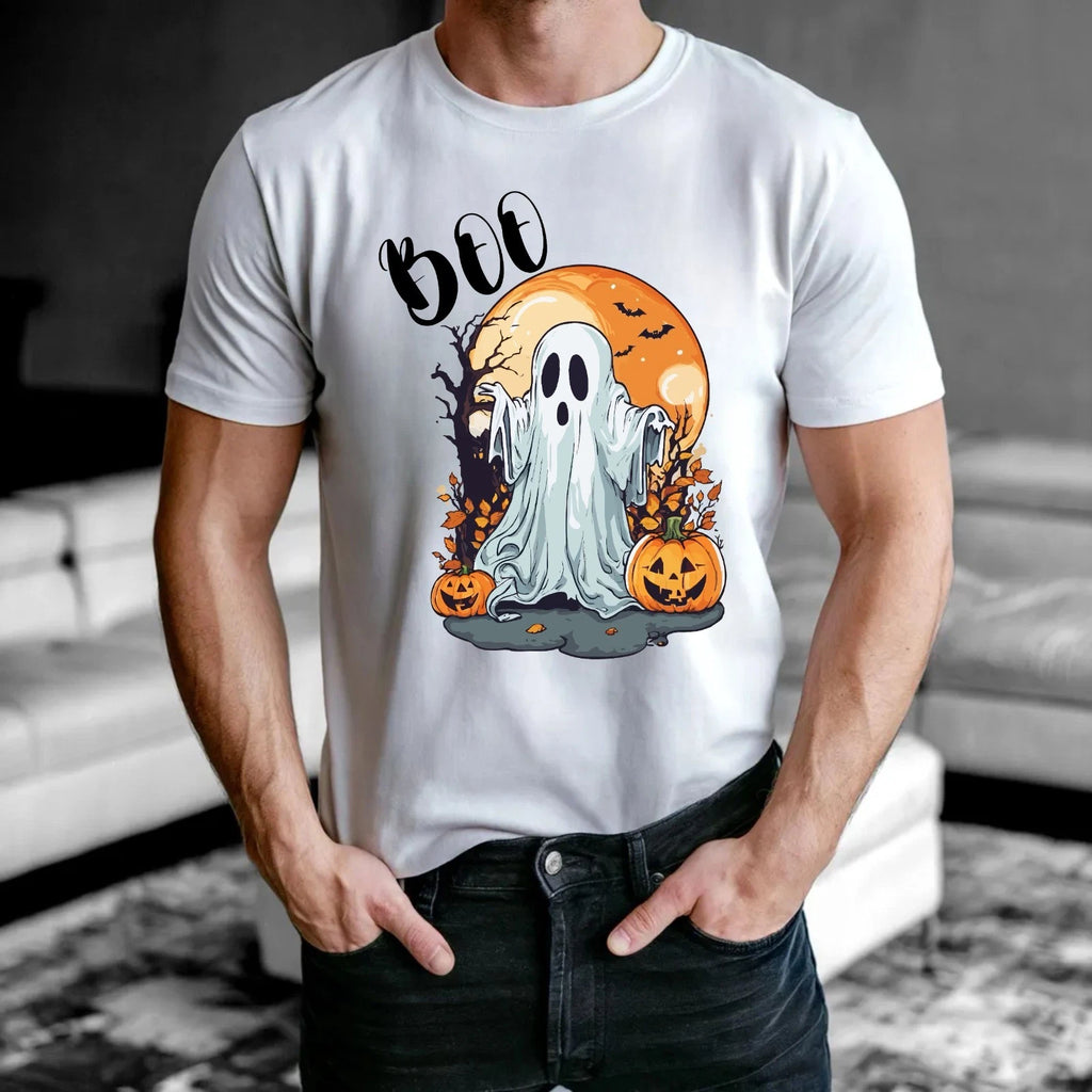 Vintage Halloween Boo Unisex T-Shirt - Retro Ghost Spooky Pumpkin Meme Tee Gift