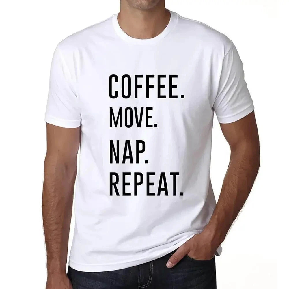 ULTRABASIC men's t-shirt coffee movement nap repetition coffee move nap